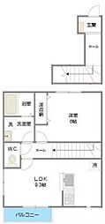 ラテールC 1LDKの間取図画像