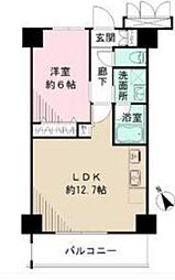 ニューハイム上板橋 1LDKの間取図画像