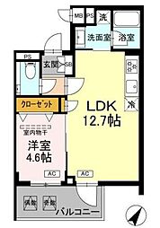ロイジェント中目黒 1LDKの間取図画像