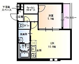 フジパレス湊3番館 1LDKの間取図画像