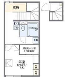 レオパレス山茶花 1Kの間取図画像