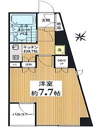 コムロンド四谷三丁目 1Kの間取図画像