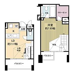 Osaka Metro御堂筋線 淀屋橋駅 徒歩3分の賃貸マンション 6階1LDKの間取り