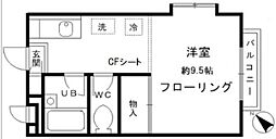 ウィンドフォートA ワンルームの間取図画像