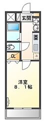 サンクロスロード 1Kの間取図画像