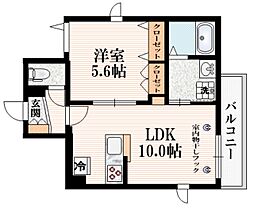 JR山手線 代々木駅 徒歩6分の賃貸マンション 3階1LDKの間取り