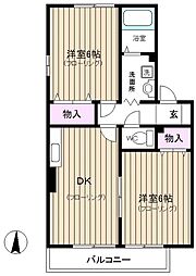 エミネンス 2DKの間取図画像
