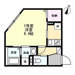 ベイルーム海老名モンド 1Kの間取図画像