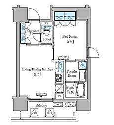パークアクシス高田馬場 1LDKの間取図画像