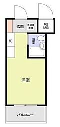 プレンディ鷺沼 ワンルームの間取図画像