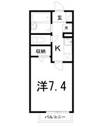 リバーサイド33 1Kの間取図画像