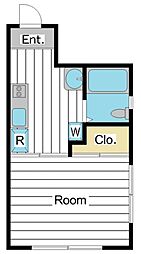 アーバンハイツ田島 1階1DKの間取り