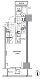 パークハビオ門前仲町 ワンルームの間取図画像