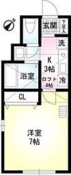 ドエル・カルム大倉山 1Kの間取図画像