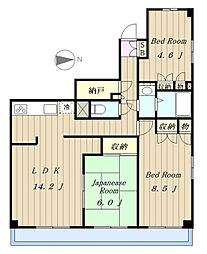 セントラルハイムKATO 3階3LDKの間取り