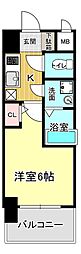 エスリードレジデンス梅田グランゲート 1Kの間取図画像