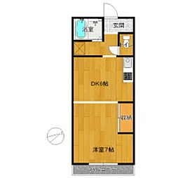 ベェル.エール 1DKの間取図画像