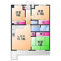 ロジュマン泉佐野 3LDKの間取図画像