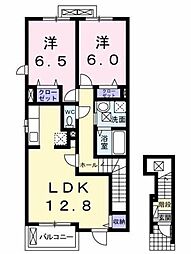 リアド2 2LDKの間取図画像