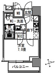 エスレジデンス新御徒町イースト 3階1Kの間取り