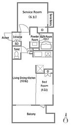 クレストコート吾妻橋レジデンス 1SLDKの間取図画像