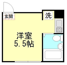 シャンテ町屋 ワンルームの間取図画像