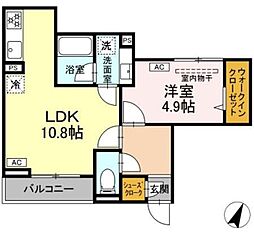 D-Neuk 1LDKの間取図画像