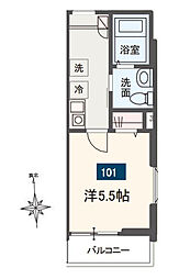 MELDIA清新4丁目 1Kの間取図画像