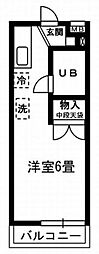 メゾンコーラル 1Kの間取図画像