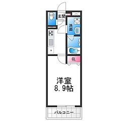 グランステージ金岡 1Kの間取図画像