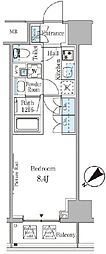 ルビア赤坂 9階1Kの間取り