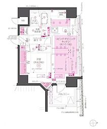 ZOOM東神田 1LDKの間取図画像