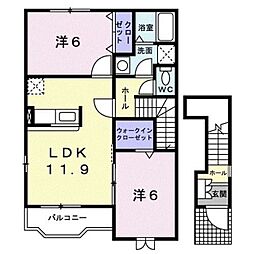 カルムメゾン 2LDKの間取図画像