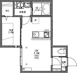 WISE TERRACE 西大宮 1LDKの間取図画像