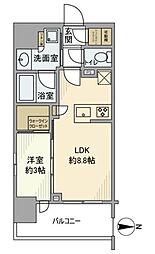 グローベル草加ザ・プレミア 1LDKの間取図画像