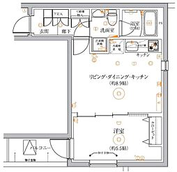 ベルシードステアー東十条駅前 1LDKの間取図画像