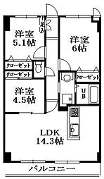 クレール和泉 3LDKの間取図画像