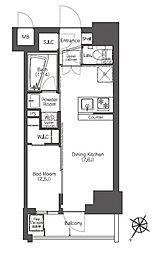 COMFORIA滝野川 1DKの間取図画像