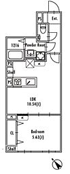 GRAN PASEO三宿II 1LDKの間取図画像
