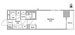BPRレジデンス西早稲田 1Kの間取図画像