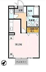 セジュール藤井A ワンルームの間取図画像
