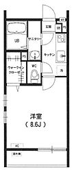 リブリ・MonTana1 1Kの間取図画像
