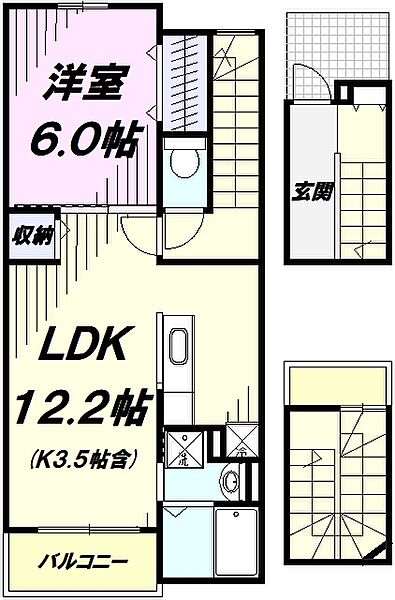 東京都青梅市大門３丁目(賃貸アパート1LDK・3階・52.99㎡)の写真 その2