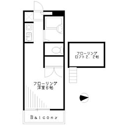 第二KMハイツ ワンルームの間取図画像
