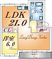 高倉台6-1団地15号棟4階6.5万円