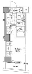ザ・パークハビオ新宿 1Kの間取図画像