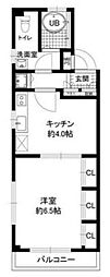 ノベル田端 1Kの間取図画像