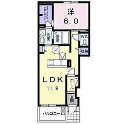 エテルノアーク 1LDKの間取図画像