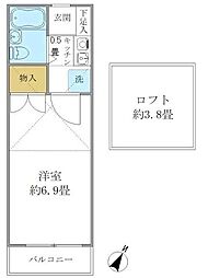 アーデル飛田給 1Kの間取図画像