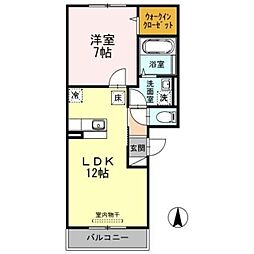 クオーレ 1LDKの間取図画像